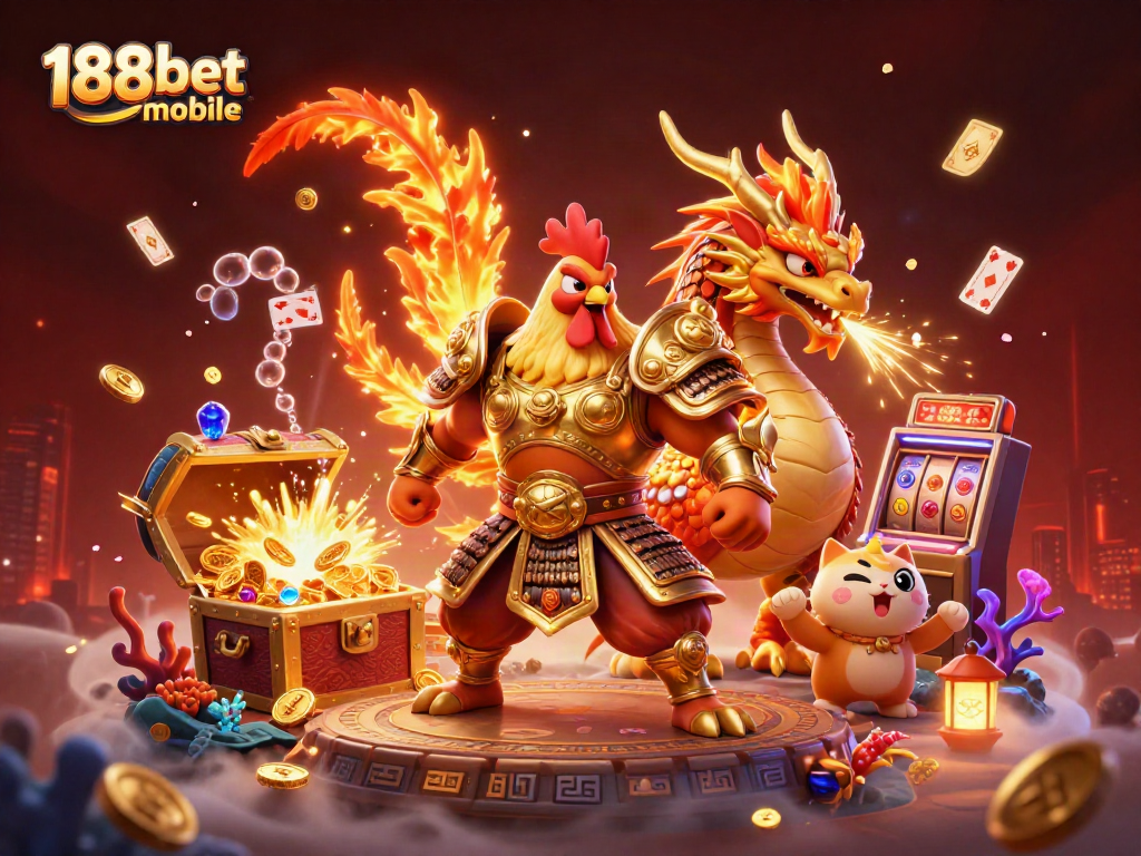 Experience the excitement of the 188bet mobile with dynamic characters and casino-themed elements.