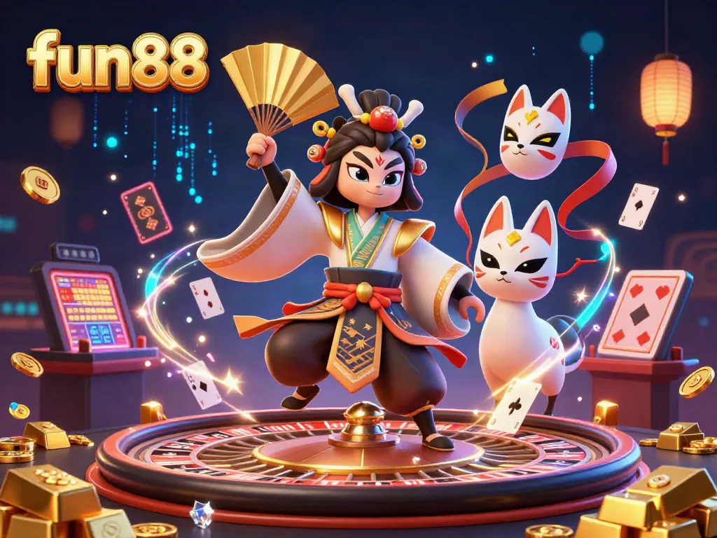 Experience the excitement of fun88 with kabuki warriors in a vibrant live casino setting.
