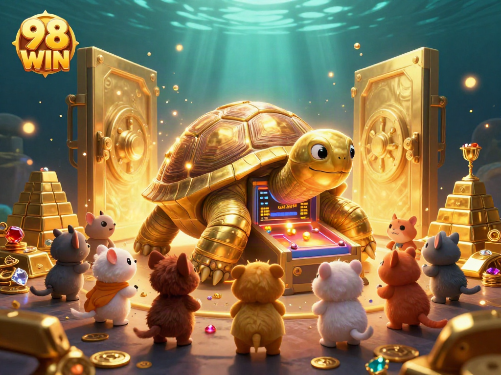 Experience excitement and jackpots at 98 WIN with this dynamic casino illustration