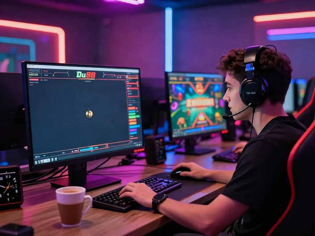 Player engaged in live gaming at Du88, showcasing an energetic online casino atmosphere.