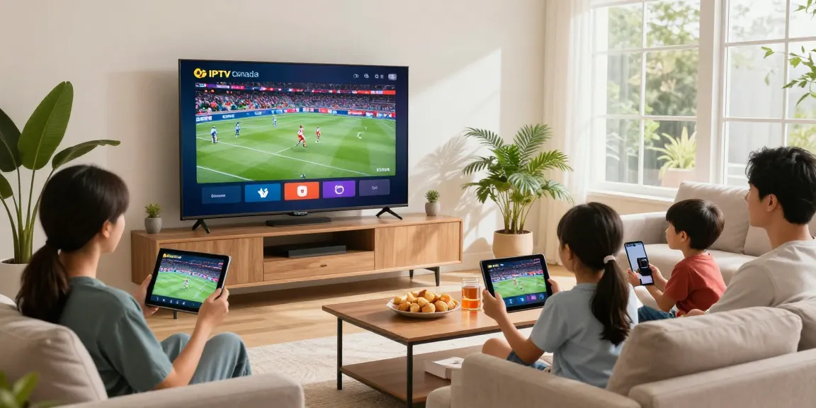 Best IPTV Canada experience in a family living room with smart TV streaming 4K content.
