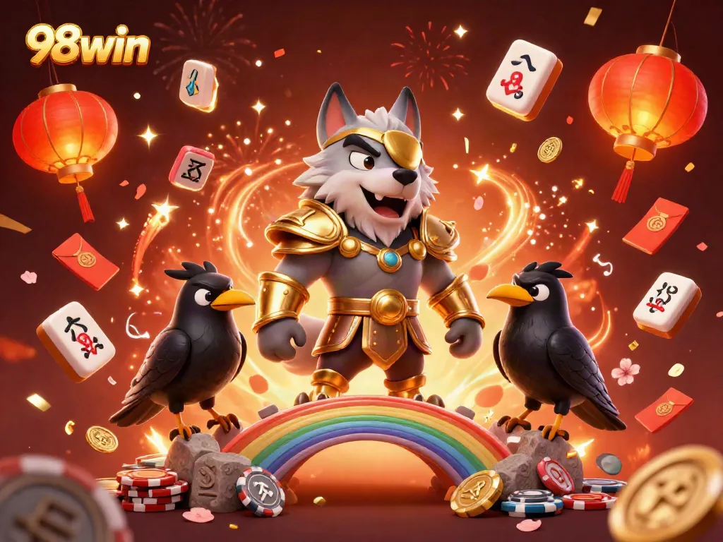 Engage with thrilling gameplay at 98win, showcasing a vibrant 3D casino scene filled with excitement.