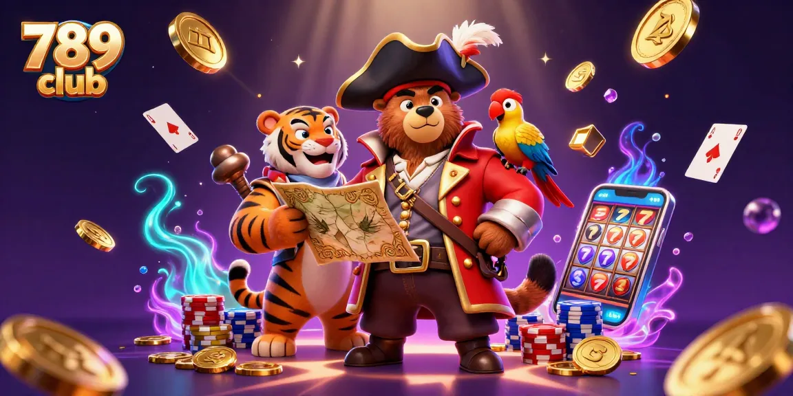 Win big at 789 club with our vibrant casino-themed digital illustration showing pirate adventure.