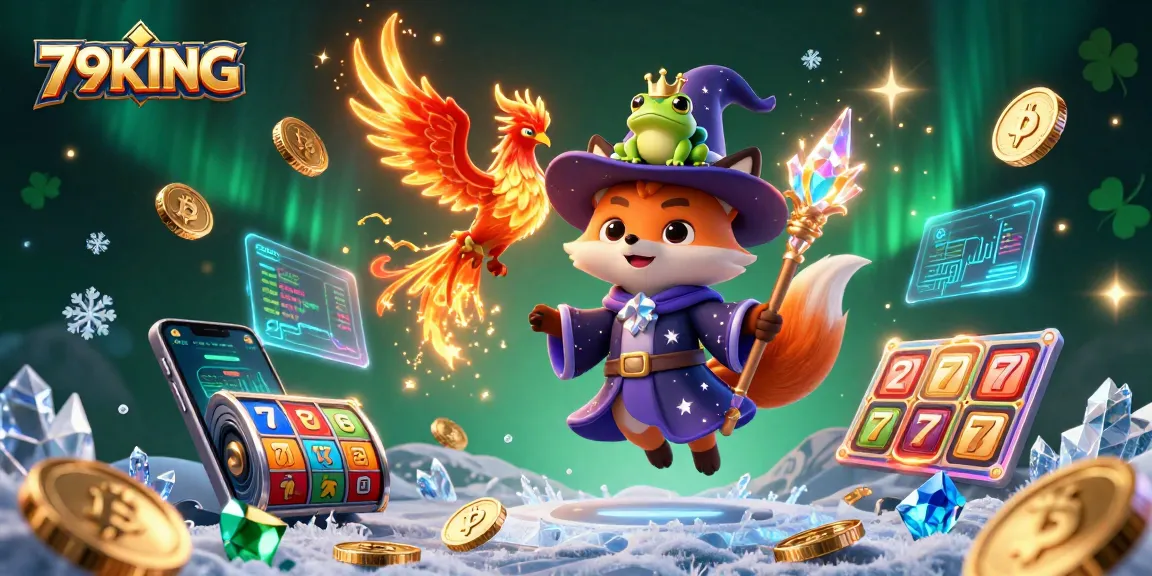 Engage with the thrilling world of 79KING as the mystical wizard fox casts spells amid spinning slot reels and glowing cryptocurrency coins.