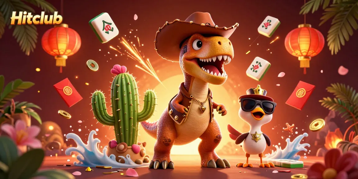 Hitclub decorates a vibrant casino scene with 3D characters and dynamic gambling elements.