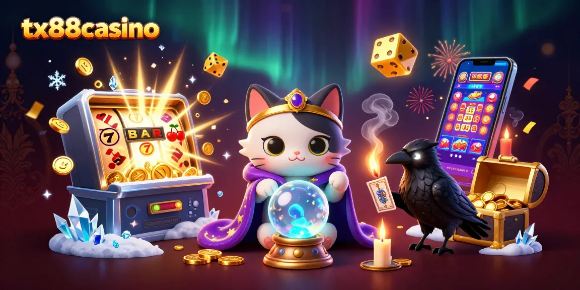 Engage with the enchanting world of tx88casino through dynamic casino-themed illustration featuring vibrant characters and exciting game elements.