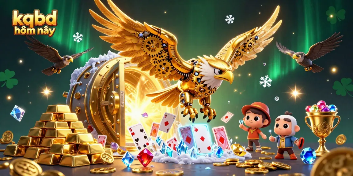 Experience kqbd hôm nay with this vibrant, dynamic casino-themed illustration featuring an eagle amidst treasures.