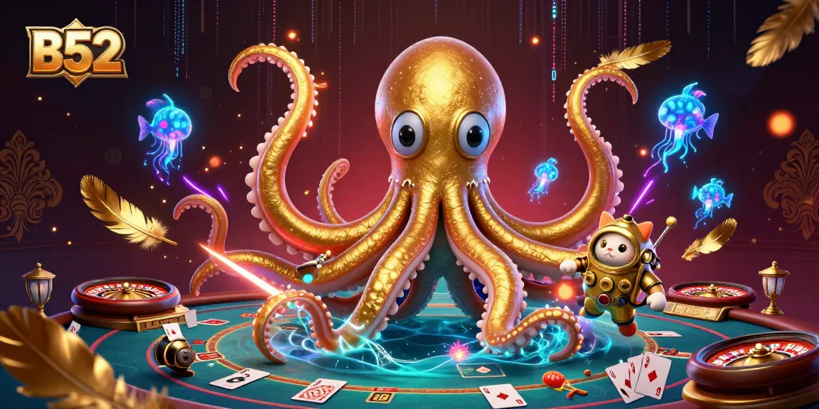 B52 transforms live casino gaming in a vibrant showdown of kraken and diving cat.