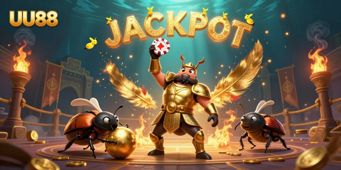 UU88 players celebrate a jackpot victory with dynamic casino elements in a rich 3D illustration.