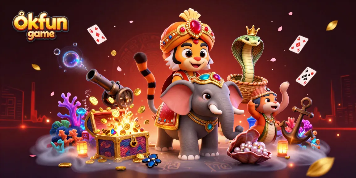 Experience the excitement of gambling with okfun game featuring a colorful maharaja and vibrant elements.
