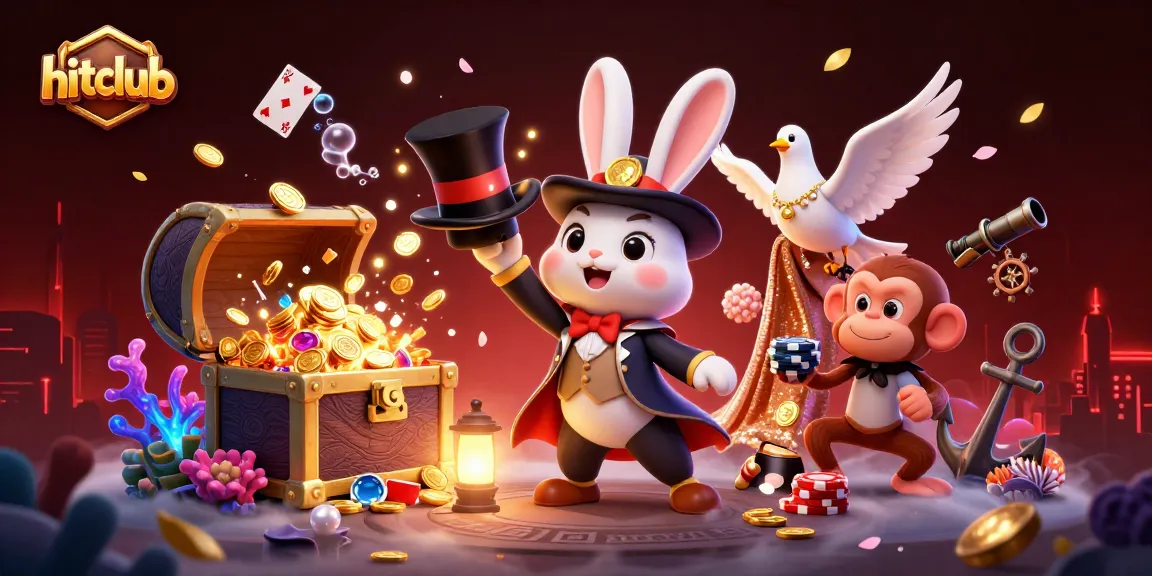 Experience hitclub's magical charm with whimsical characters in this vibrant 3D casino scene.