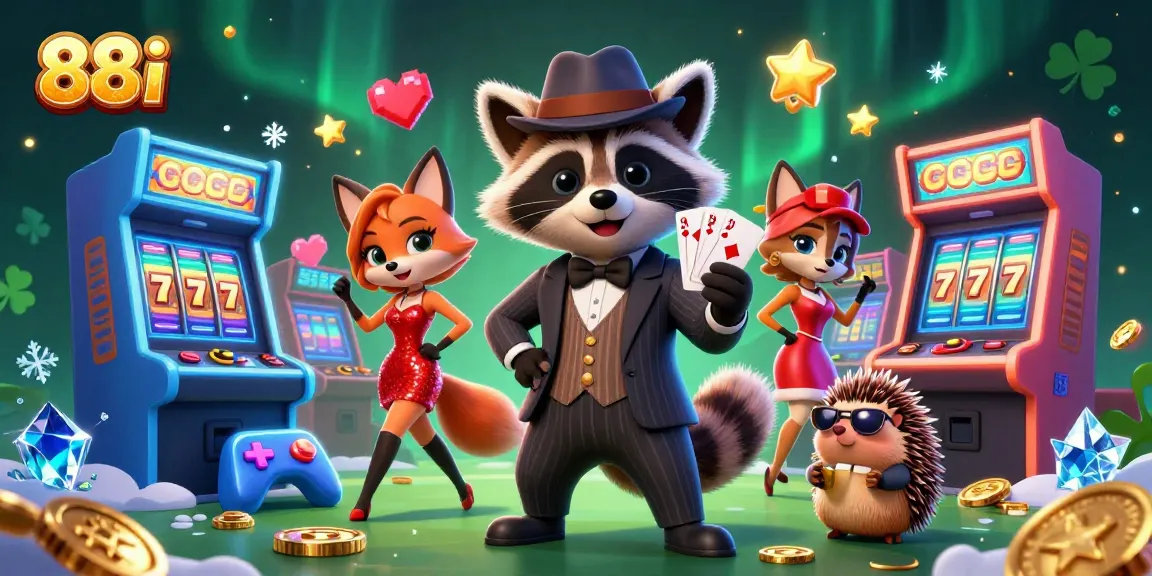 Experience thrilling slots action at 88i with colorful games and dynamic characters in a vibrant casino setting.